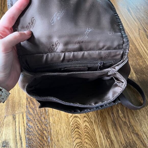 VTG Fossil Small Crossbody Purse Brown Genuine Pebbled Leather 75082 Key READ - Picture 9 of 11